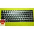 Клавиатура для ноутбука Lenovo Z360 silver, чёрные буквы, английские буквы P/n: 25-010743, 25010743,