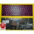 Клавиатура для ноутбука Lenovo Z370 Z470 красная, чёрные кнопки, с русскими буквами P/n: 25-012960,
