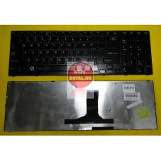 Клавиатура для ноутбука Toshiba A660 A665 чёрная, глянцевая, с английскими буквами Qosmio P750, P750