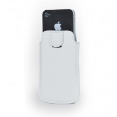 Кожаный чехол с функцией быстрого извлечения для iPhone 4S, белый BI0605