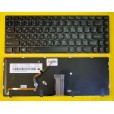Клавиатура для ноутбука Lenovo Y480 480A, Y480M, Y480N, Y480P серая, с русскими буквами, с подсветко