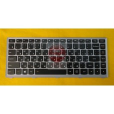 Клавиатура для ноутбука Lenovo Z400 серебряная, с русскими буквами, с подсветкой  (Win8) P/N T3F1B-R