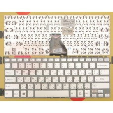 Клавиатура для ноутбука Sony FIT 14E SVF14A серебряная, с русскими буквами, без рамки P/N 149238581R
