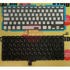 Клавиатура Apple MacBook Pro A1278 13" большой Enter, чёрная, с русскими буквами, с подсветкой