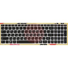 Клавиатура для ноутбука Lenovo G50-30, G50-45, G50-70, B50-30 черная, рамка серебряная, с подсветкой