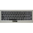 Клавиатура для ноутбука Lenovo G50-30, G50-45, G50-70, B50-30 черная, рамка серебряная,, с русскими