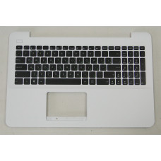 Клавиатура для ноутбука Asus X555SJ черная, верхняя панель в сборе (белая)