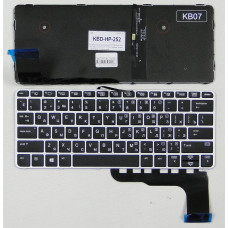 Клавиатура для ноутбука HP EliteBook 820 G3, 820 G4, 725 G3, 725 G4 черная, рамка серебряная, с подс