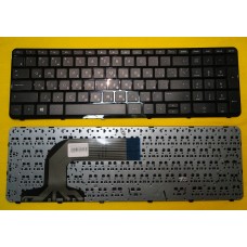 Клавиатура для ноутбука HP Pavilion 17-e чёрная, c рамкой, глянцевая 2B-06901Q110 708169-002