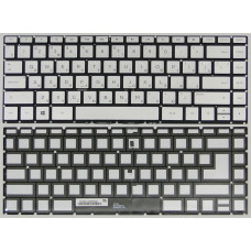 Клавиатура для ноутбука HP Pavilion 14-bs, 14-br, 14-bf, 14-bk 14-bp серебряная, с подсветкой, с рус